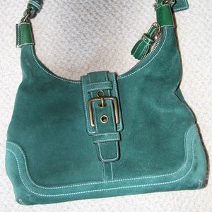 Coach Green Suede leather hobo purse